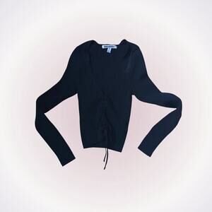 Urban Outfitters Black Ribbed V-Neck Sweater Top | Sz M